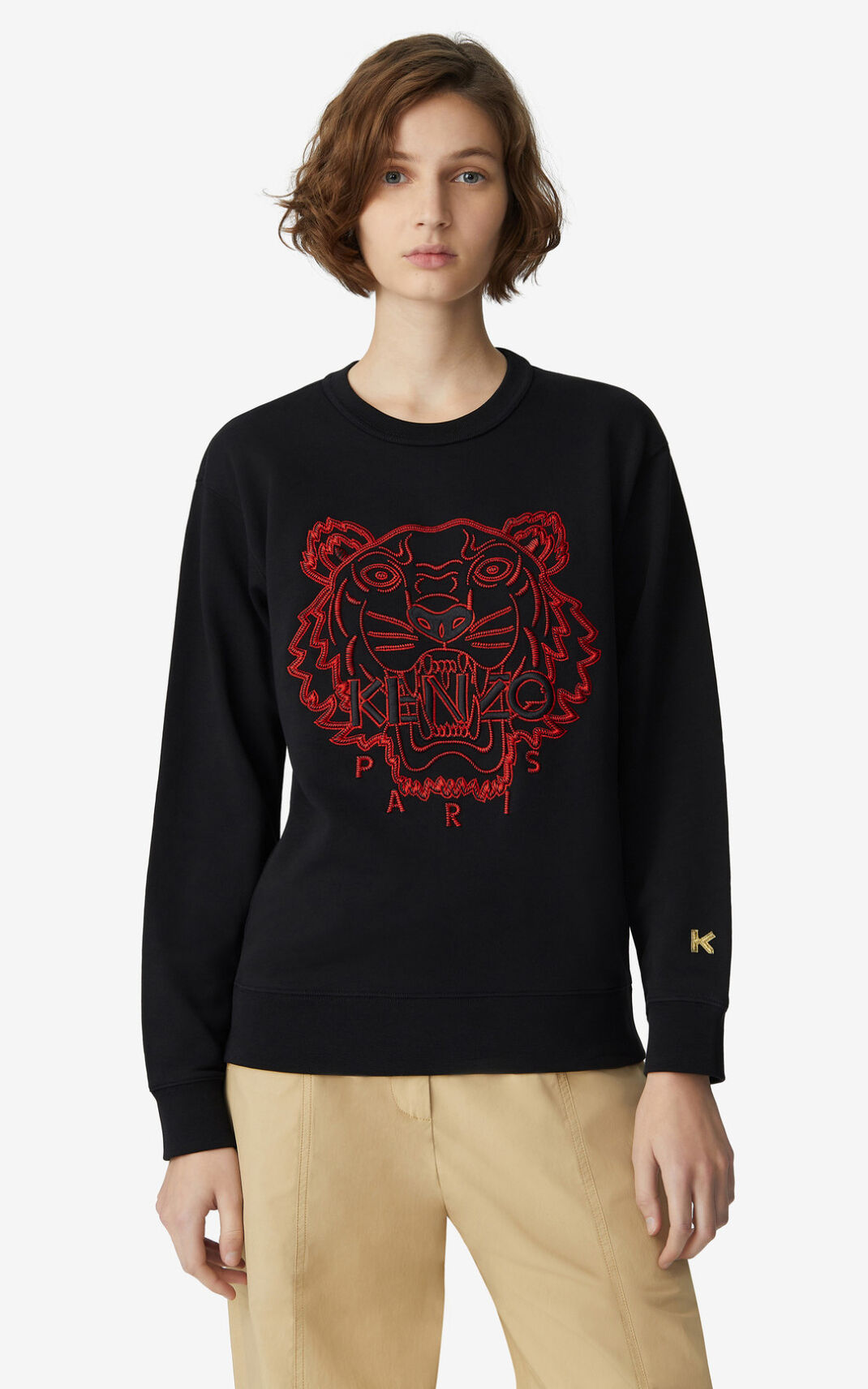 Kenzo Tiger Sweatshirt Bayan Siyah | 1623-HOTMJ